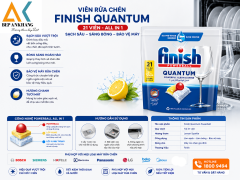 Viên rửa chén bát Finish Quantum 21 Viên hương Chanh